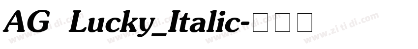 AG Lucky_Italic字体转换